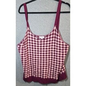 Molly & Isadora Knit Camisole Sweater Plus Size 3X XXX Gingham Plaid Tank Top